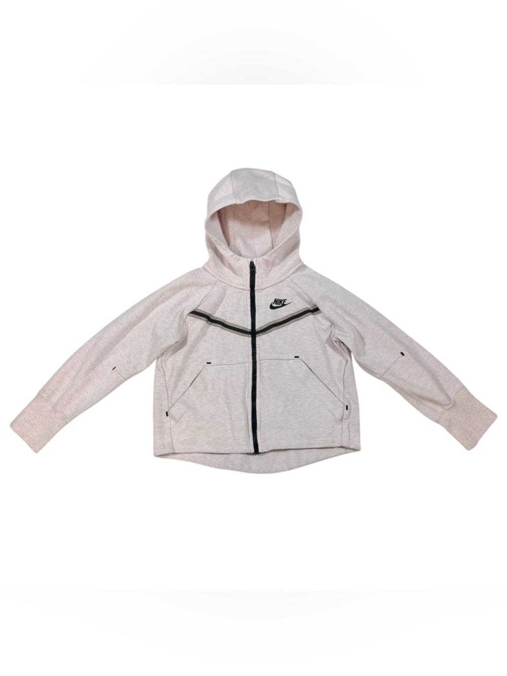 Nike Sportswear Tech Girls Small Hoodie Full Zip School Pastel Pink CZ2570-663